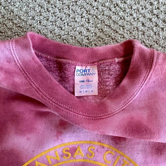 Kansas City Tie Dye Red Yellow Crewneck Fleece Womens Swiftie Fun Sweatshirt M - Picture 4 of 8